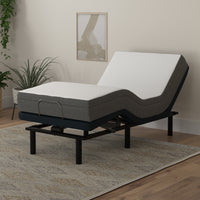 8" Gel-Infused Air Foam Mattress + Head & Foot Adjustable Base - Twin XL