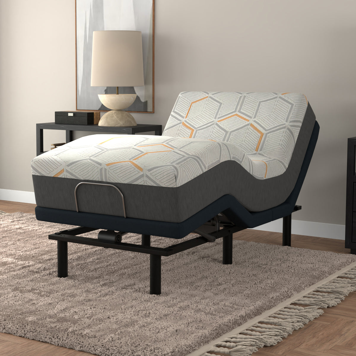 12" Copper-Gel Memory Foam Mattress + Head & Foot Adjustable Base - Twin XL