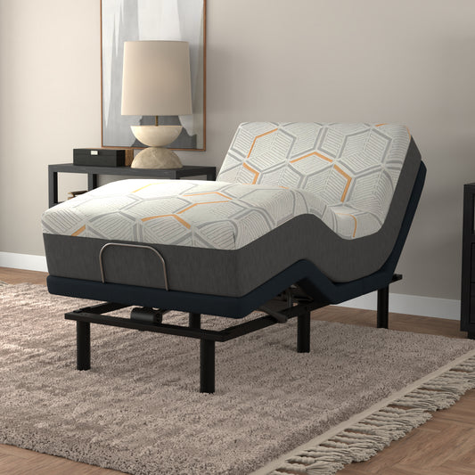 12" Copper-Gel Memory Foam Mattress + Head & Foot Adjustable Base - Twin XL
